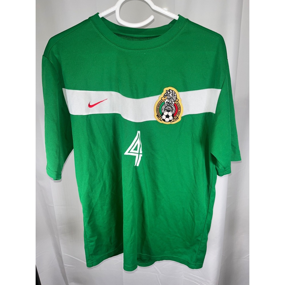 Nike Mexico Soccer Jersey Rafael Marquez 4 Green FMF National Team Shirt Large